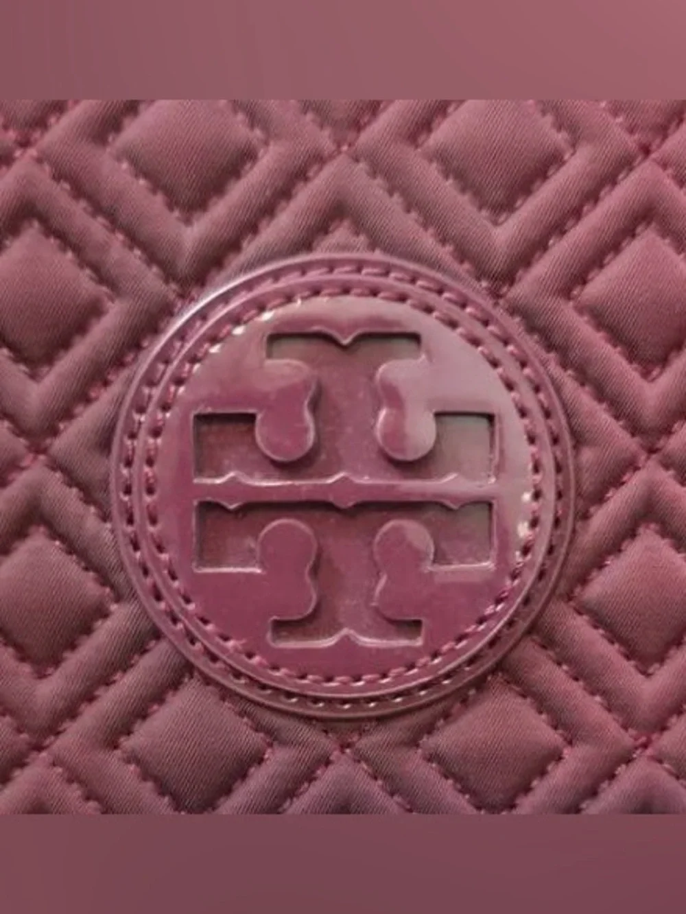 Tory Burch Marion wine quilted tote purse